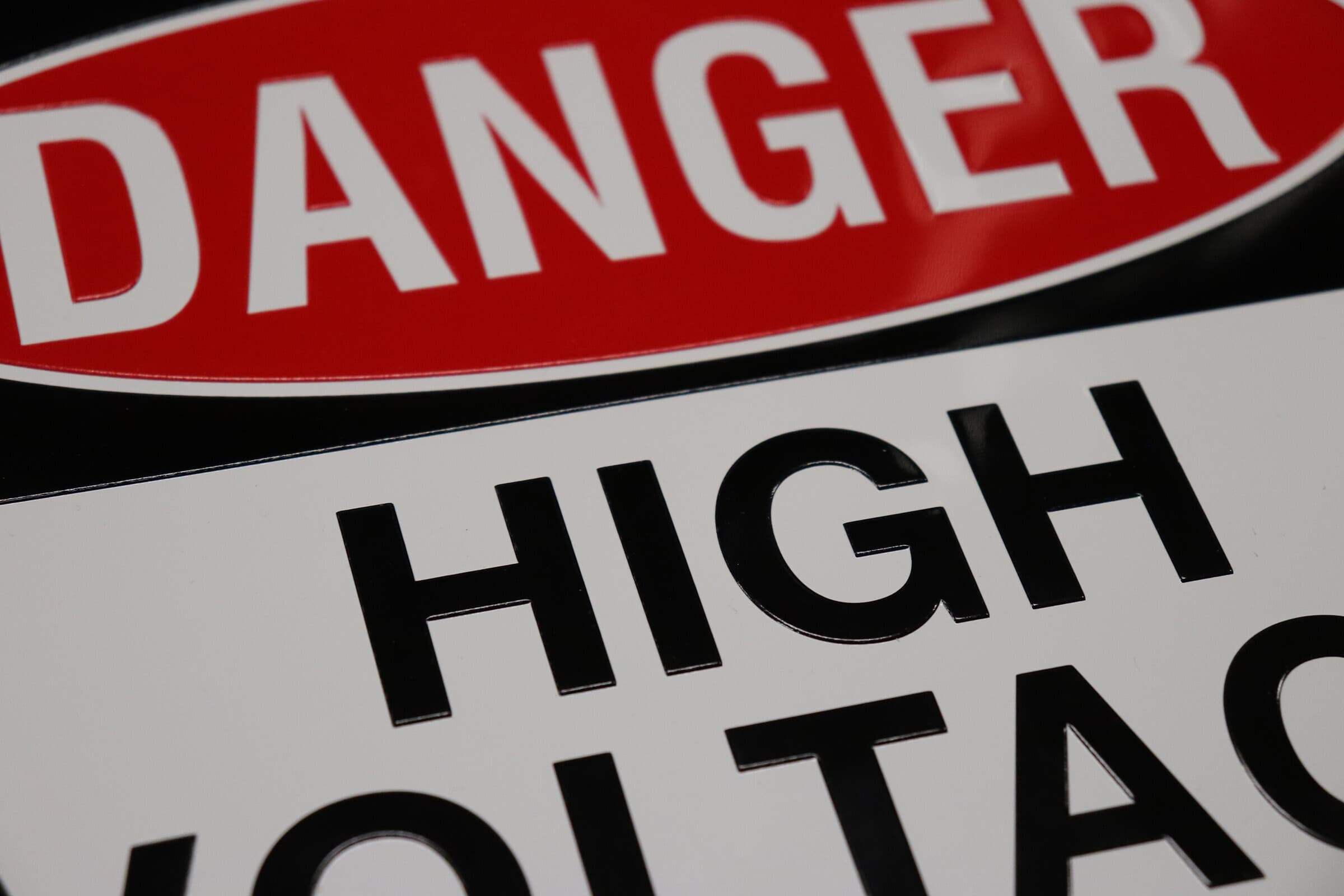Danger High Voltage metal sign